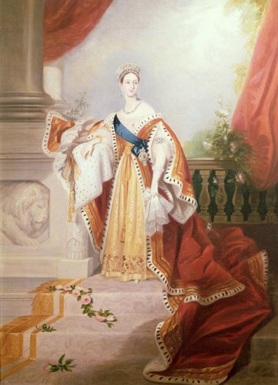 Portrait of Queen Victoria in Coronation Robes by Alfred Edward Chalon